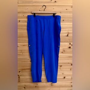 Lilly Pulitzer Size XL Cobalt Royal Blue Silk Pull On Cargo Jogger Preppy Summer